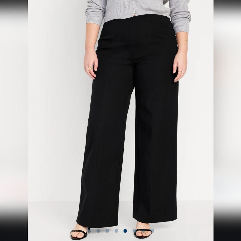 Old Navy Black High Rise Pull-On Elastic Waistband Wide Leg Dress Pant
